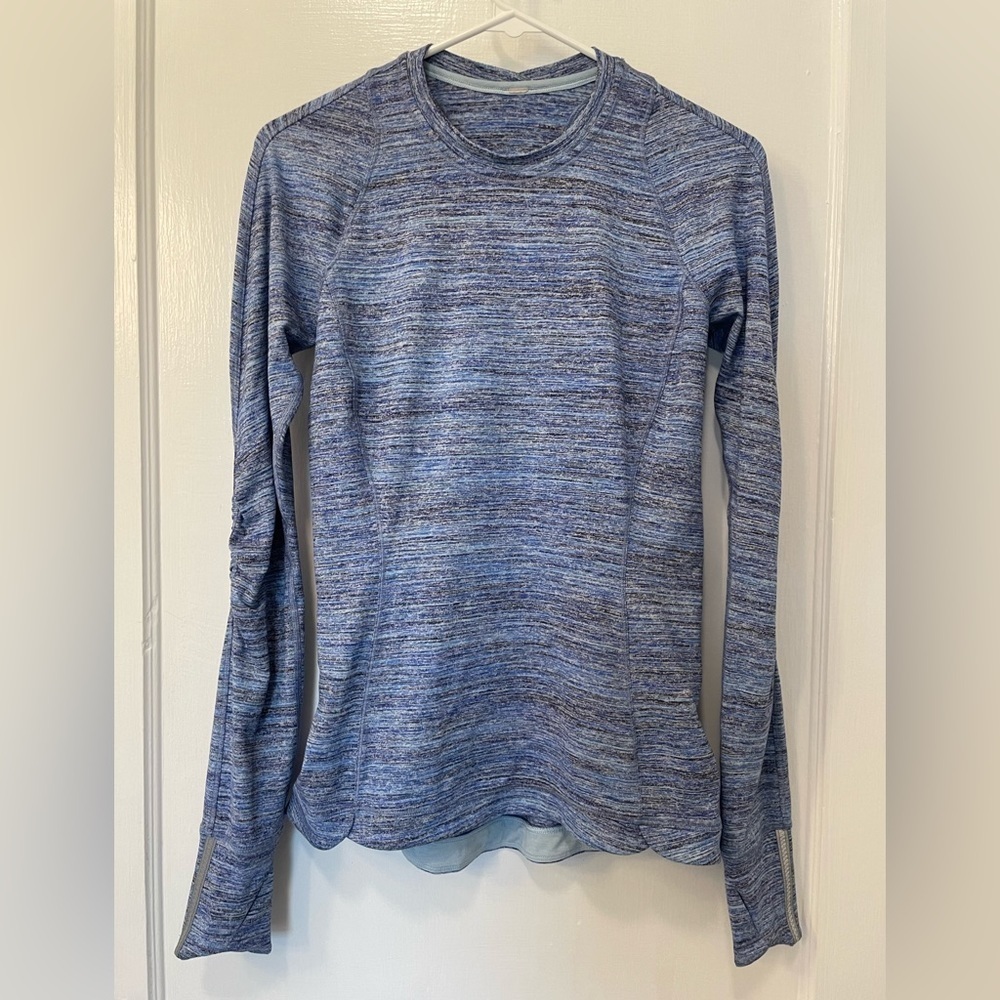 Lululemon Runderful Long Sleeve Space Dye Camo Caspian Blue Sapphire Blue